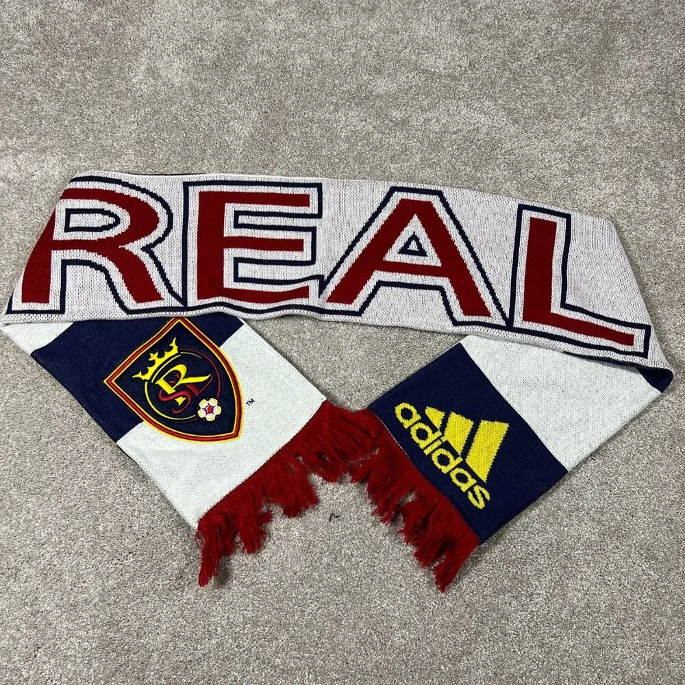 Adidas Unisex OSFA Blue White‎ Winter Fringe Real Salt Lake Soccer MLS Scarf NWT